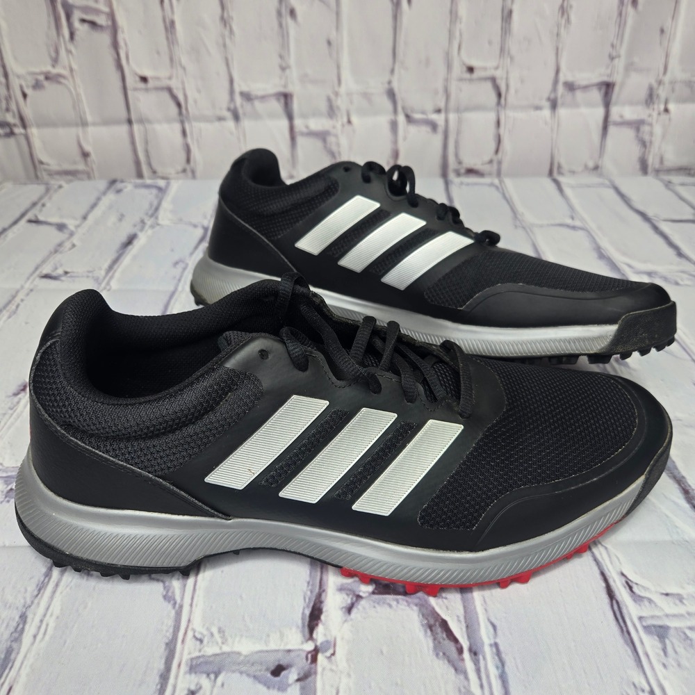 Adidas Tech Response 2.0 Golf Shoes Mens 11 Black Silver Spikeless EG5313‎